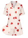 2PCS Herz Kurzarm Hemd Shorts Pyjama