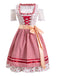 Rosa 1950er Blümchen Spitze Kleid & Gingham Schürze