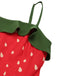 [Vorverkauf] [Übergröße] Rotes 50er Kleid mit Erdbeeren und Rüschen