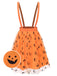 [Vorverkauf] Orange 1940er Halloween Smiley Gesicht Masche Straps Rock