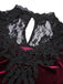 Weinrot 1930er Gothic Hexen Vampir Spitze Langarm Meerjungfrauenkleid