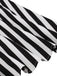 Schwarz 1950er Vertical Streifen Halter Kleid