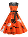 1950er Halloween Spitze Patchwork Sleeveless Kleid