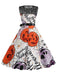 1950er Halloween Spitze Patchwork Sleeveless Kleid
