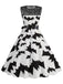 1950er Halloween Spitze Patchwork Sleeveless Kleid