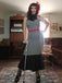 Schwarz 1930er Beetlejuice Kostüm Spinnennetz Streifen Fischschwanz Kleid