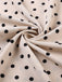 Beige 1940er Spaghetti Träger Kalte Schulter Polka Dots Kleid