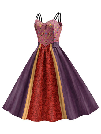 1950er Halloween Hocus Pocus Sarah Sanderson Doppelträger Kleid