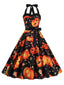 1950er Halloween Kürbisgesicht Halter Kleid