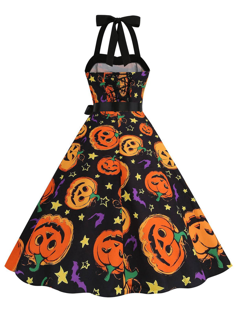 1950er Halloween Kürbisgesicht Halter Kleid