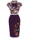 [Vorverkauf] Mehrfarbiges 60er Halloween Bodycon-Kleid mit Augen und Gürtel