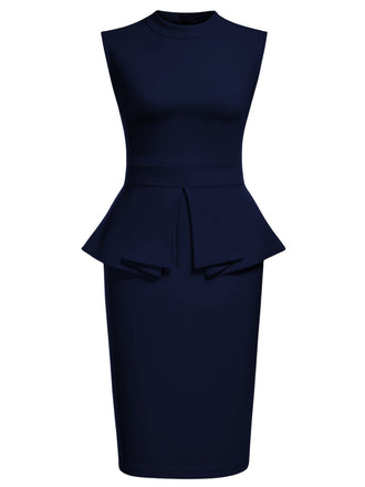 1960er Rundhals Patchwork Wickel Ärmelloses Kleid