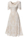 Beige 1920er Bestickt Pailletten Abendkleid