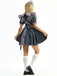 Lila 1950er Halloween Meliertem Aufdruck Kleid