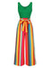 Schwarz 1950er Streifen Gestrickt Mit Gürtel Jumpsuit