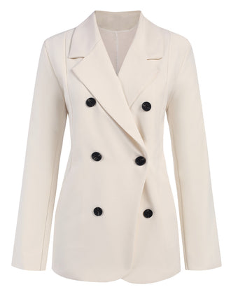 Weiß 1940er Knöpfen Solide Vintage Blazer