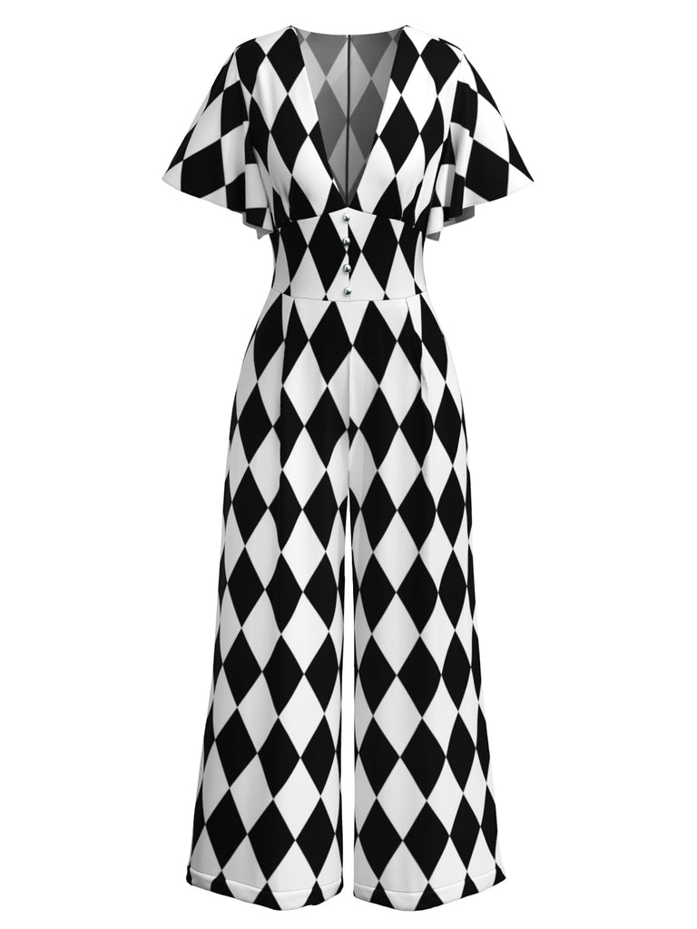 [Vorverkauf] 1930er Halloween Gingham Plaid Jumpsuit