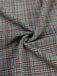 2PCS Grau 1940er V-Ausschnitt Plaid Kleid & Satin Bluse