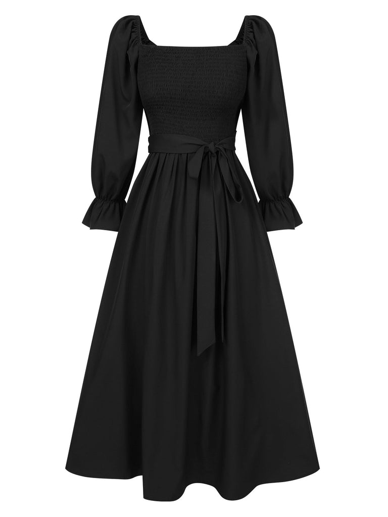 1940er Rüsche Wickel Wende Puffärmel Kleid