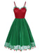 Rot 1950er Weihnachten Polka Dot Masche Kleid