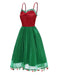 Rot 1950er Weihnachten Polka Dot Masche Kleid