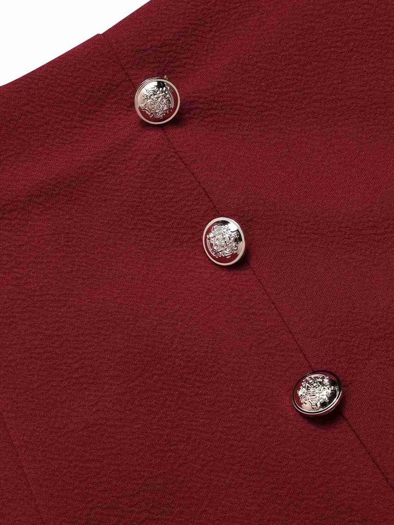 1950er Solide Knöpfen Hohe Taille Shorts