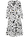 1940er Vintage Polka Dots Langarm Schlitz Kleid