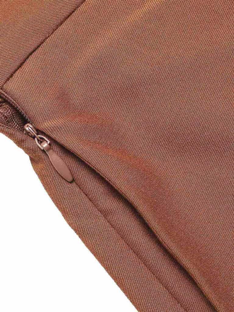 Braun 1940er Solide A-Linie Plissiertes Rock