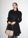 Schwarz 1950er Solide Farbe Revers Schmaler Mantel
