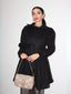 Schwarz 1950er Solide Farbe Revers Schmaler Mantel