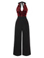 [Vorverkauf] Rot 1930er Wasserfallausschnitt Pailletten Jumpsuit