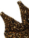 Gold 1930er Wasserfallausschnitt Pailletten Jumpsuit