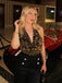 Gold 1930er Wasserfallausschnitt Pailletten Jumpsuit