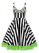 [Vorverkauf] [Übergröße] Schwarz 1950er Beetlejuice Kostüm Streifen Fluoreszierend Spitze Kleid
