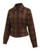 [Vorverkauf] Braun 1960er Tartan Plaid Revers Jacke