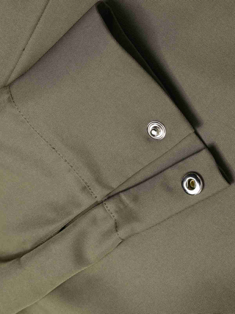 Grün 1930er Solide Revers Gürtel Jumpsuit
