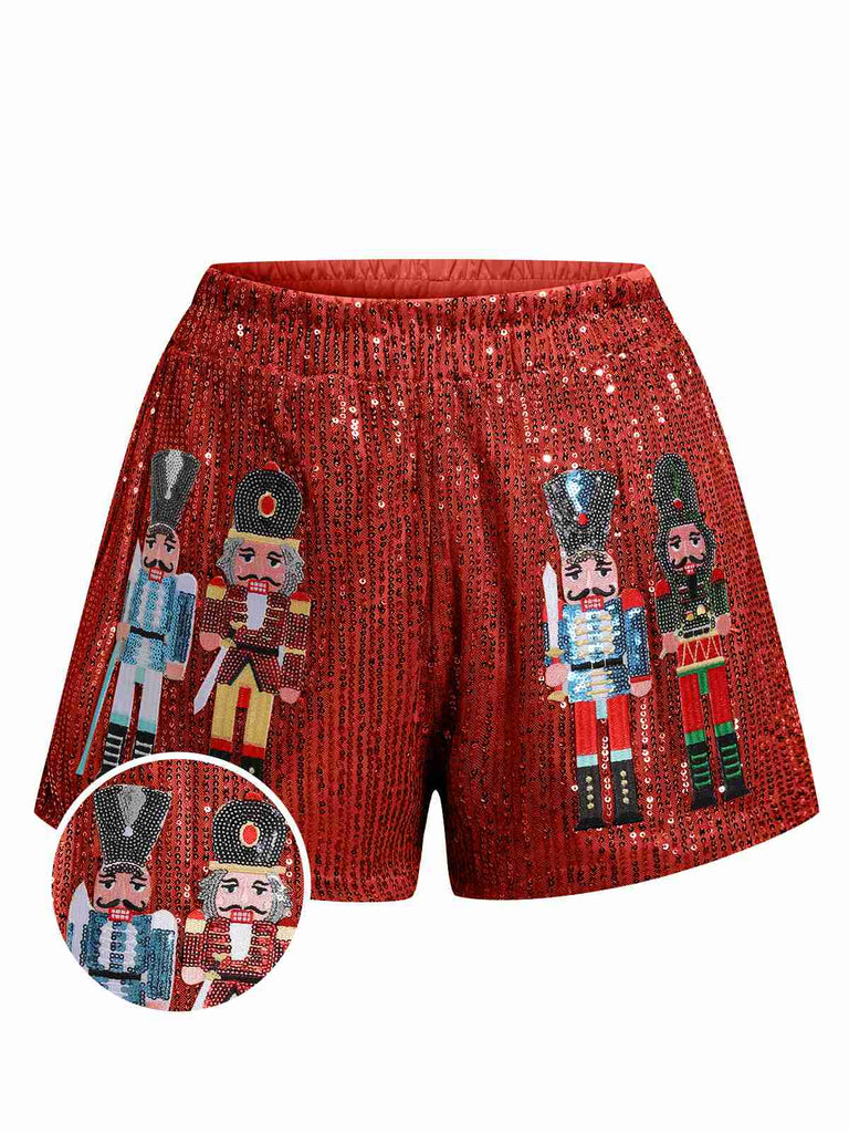 1930er Weihnachten Nussknacker Pailletten Shorts