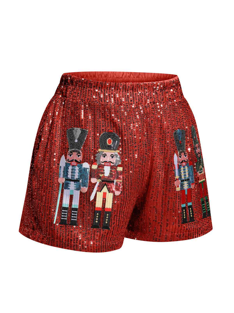 1930er Weihnachten Nussknacker Pailletten Shorts