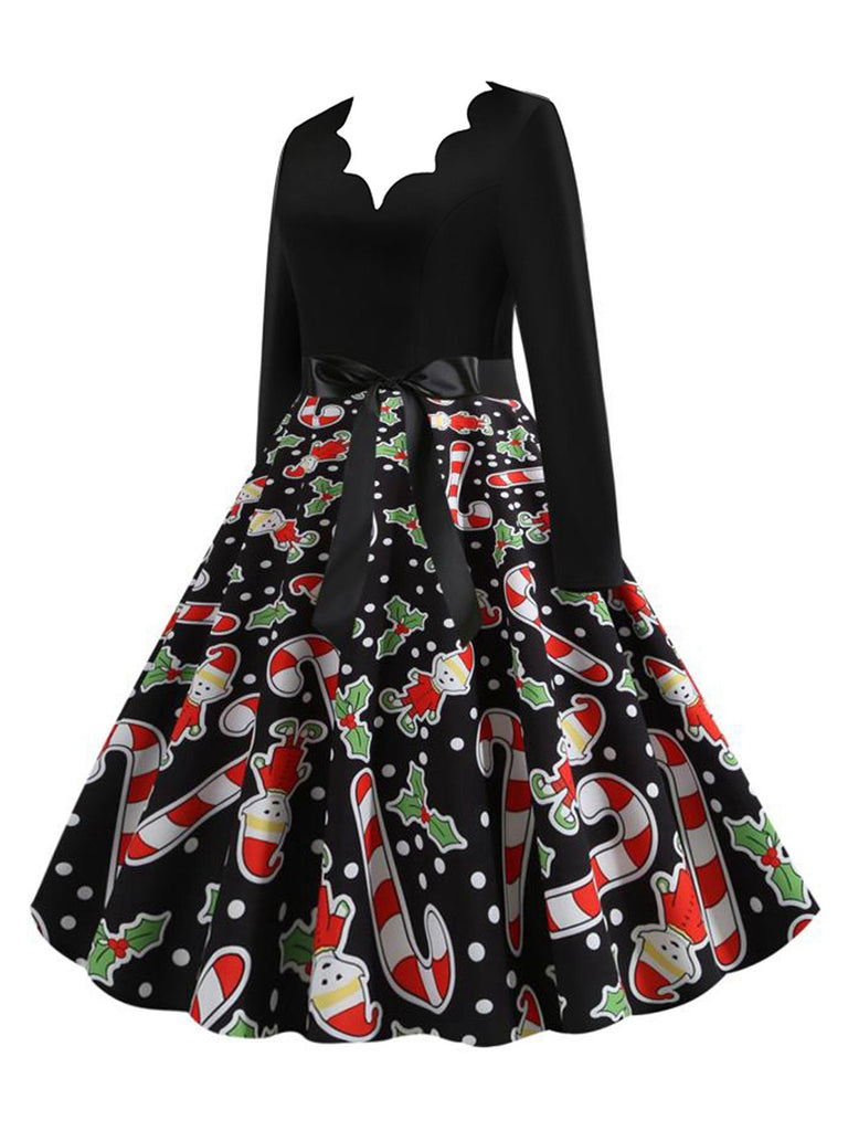 1950er Weihnachten Zuckerstangen Swing Kleid