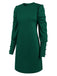 1940er Solide Plissiertes Gigot Sleeves Kleid