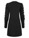 1940er Solide Plissiertes Gigot Sleeves Kleid
