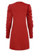 1940er Solide Plissiertes Gigot Sleeves Kleid