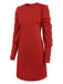1940er Solide Plissiertes Gigot Sleeves Kleid