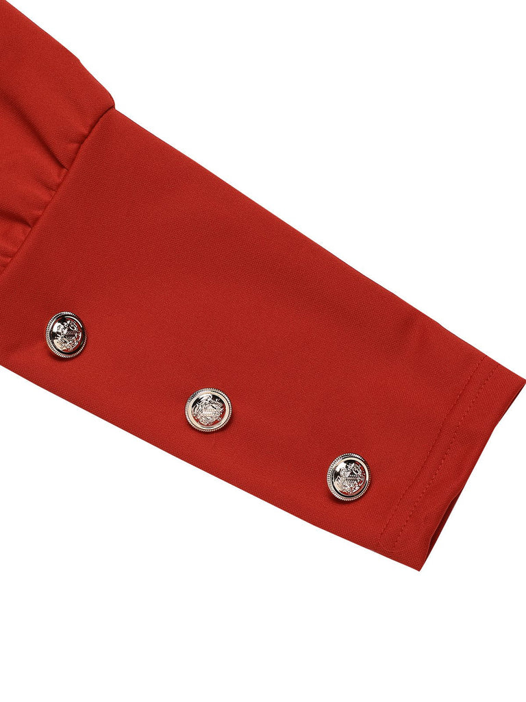 1940er Solide Plissiertes Gigot Sleeves Kleid