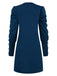 1940er Solide Plissiertes Gigot Sleeves Kleid