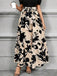 Beige 1930er Blumen Silhouette A-Line Rock