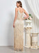 Beige 1920er Tassel Spaghettiträger Maxi Kleid