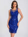 1920er Pailletten Masche Ärmellos Kleid