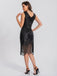 1920er V-Ausschnitt Quaste Pailletten Kleid