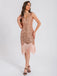 1920er V-Ausschnitt Quaste Pailletten Kleid